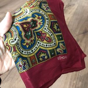 ECHO 100% Silk Paisley Print Scarf